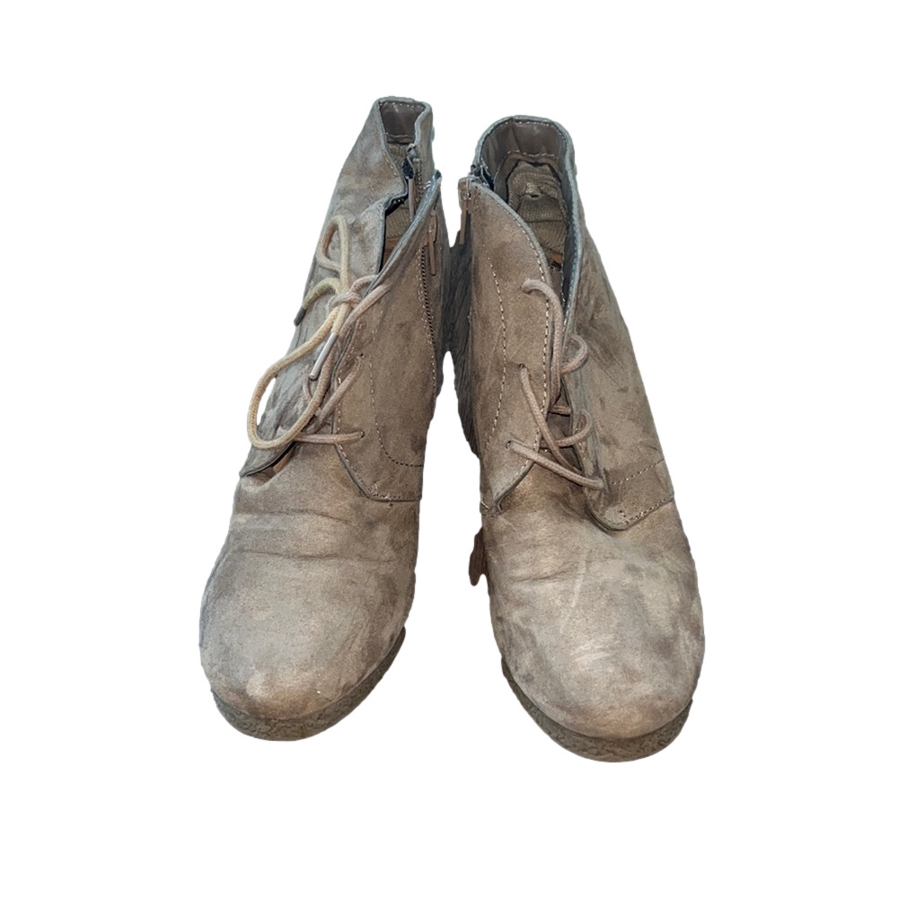 merona brown suede wedge booties - Picture 3 of 7